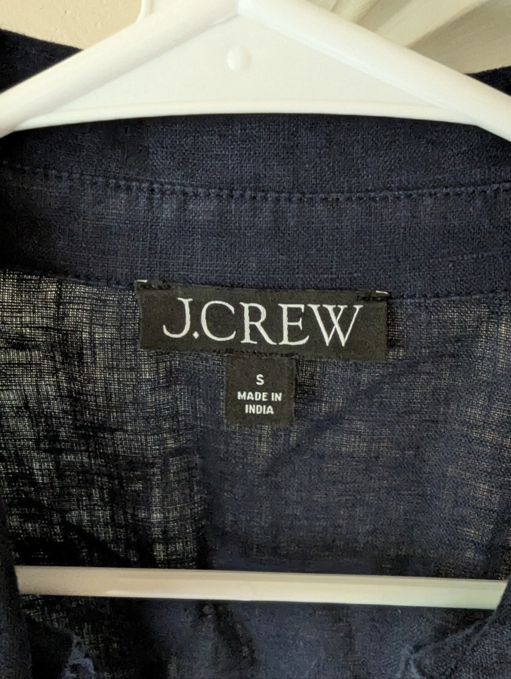 J. Crew | Bungalow Popover Top in Linen Navy Blue - Picture 4 of 4